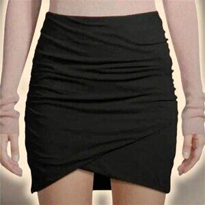 Women's James Perse Ruched Black Mini Skirt Size 1 (xs-s)